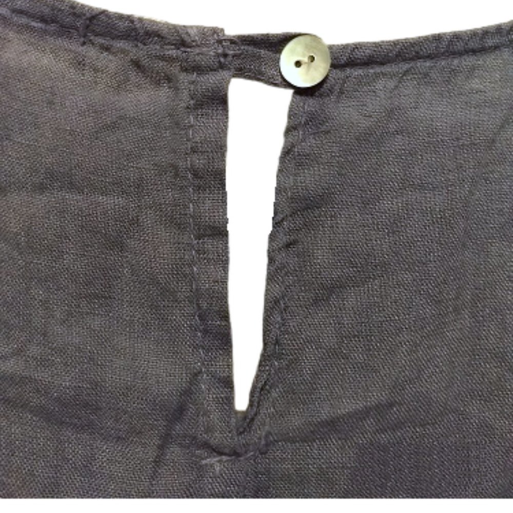 Denim Blue Linen Scoop Neck Dress by Sunflower Made in Italy Sz Large - Picture 8 of 11